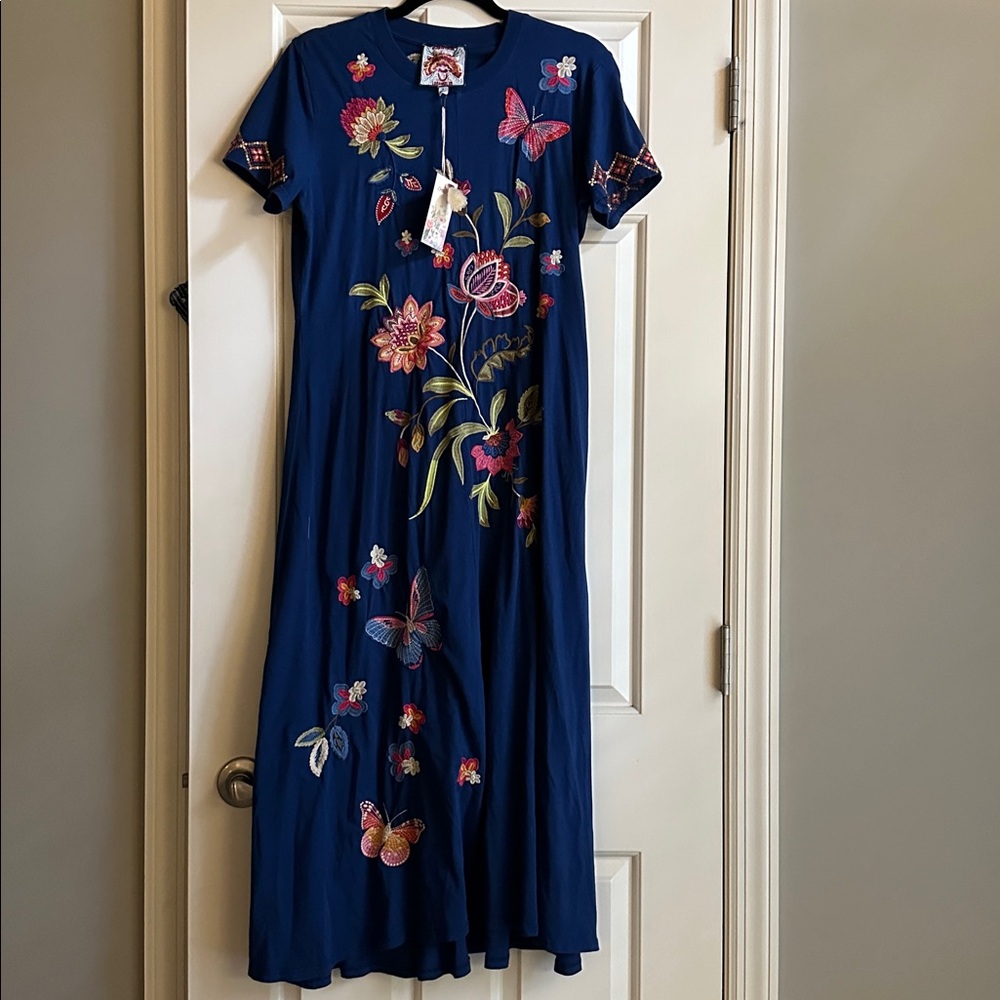 Johnny Was Floral Embroidered Maxi Dress New with tags